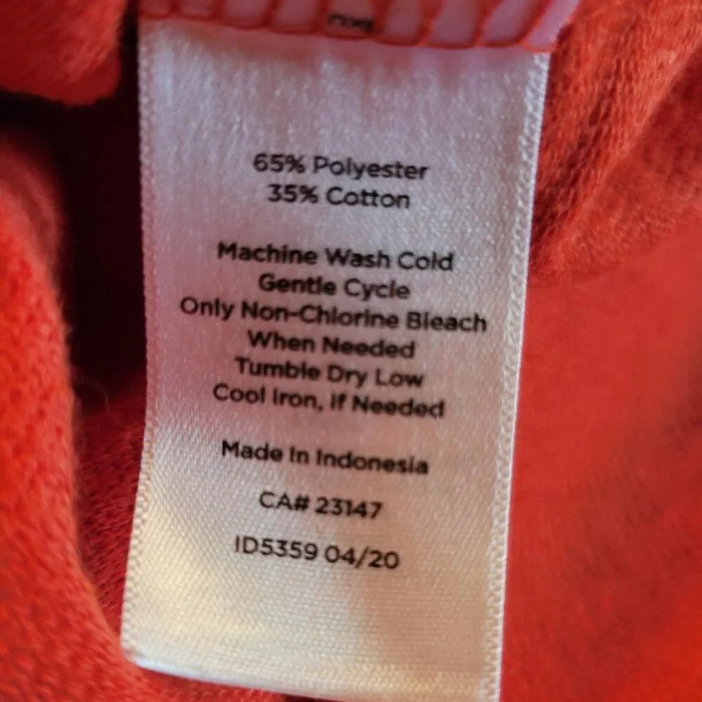 Talbots Orange Ribbed Lightweight Sweater